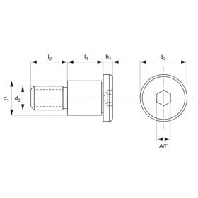 Shoulder Screws - Ultra Low Head - Line Drawing