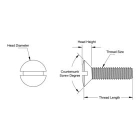 Machine Screws - Oval - Line Drawing