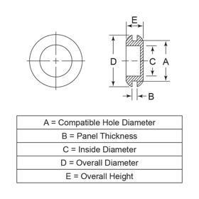 P110546 Diaphragm - Grommets - One - Sided - Cutout - Line Drawing