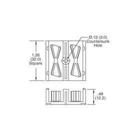 P110478_Fibre_Clips-4_Slot_4_or_12_Cables_2_7_or_4 - Line Drawing