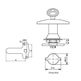 Handle_Turn_Cam_Latches_-_T_Handle - Line Drawing