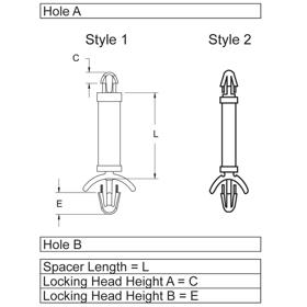 P160252_Standard_Snap_Lock_Supports-Arrowhead_Snap-Lock_Teardrop_Snap-Lock - Line Drawing