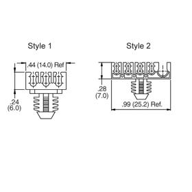 P110472_Fibre_Clips-3_and_5_Slot_6_and_9_Cables_2mm_Snap_In - Line Drawing