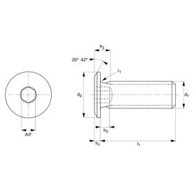 Cap Screws - Ultra Low Head - Line Drawing