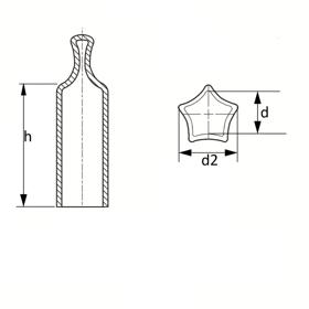 Flexible Vinyl Pull Tab Caps - Standard - Line Drawing