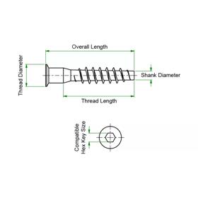 Confirmat Screws - Line Drawing