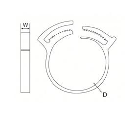 Hose and Tubing Clamps Plastic - Line Drawing