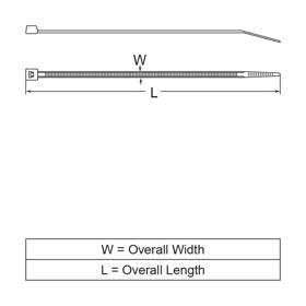 P110426_Standard-Cable-Ties-Locking-Heat-Stabilized - Line Drawing