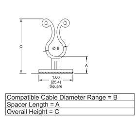 P110096_Twist_Ties-Adhesive_Mount_Standoff - Line Drawing