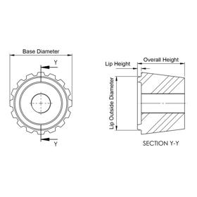 Knurled Thumb Nuts - Conical Plastic - Line Drawing