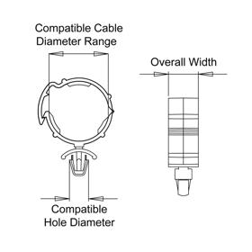 Cable Clamps - SHR Clips - Style1 - Line Drawing