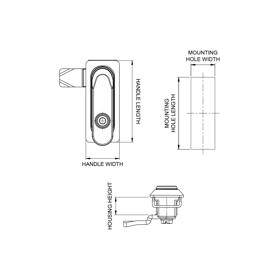 Cam Latches - Lift & Turn - Line Drawing