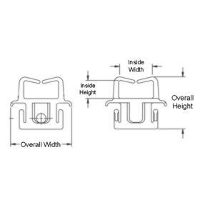 Wire Saddle - Edge Mount - Line Drawing