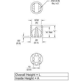 P160119_LED_Spacers-Round_Imperial_Spacers_Molded_T-1_3_4 - Line Drawing