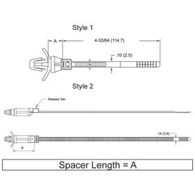 P110417_Mounting_Cable_Ties-Push_In_Tension_Wings_Spacer - Line Drawing