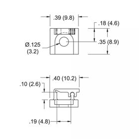 P110635_Wire_Saddle-Mini_Screw_Mount_Hinged_Locking_Top - Line Drawing