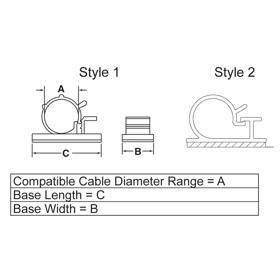 P110702_Cable_Clamps_-_Adhesive_Mount_Locking - Line Drawing