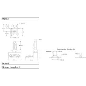 Standard Snap Lock Supports-Side-Mount Snap-Lock Bayonet Nose Snap-Lock_Removable - Line Drawing