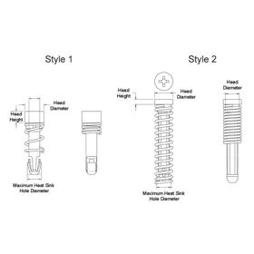 Push-In Rivets - Heat Sink - Line Drawing