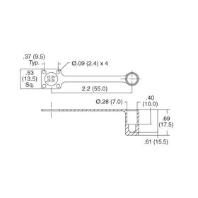 P110549_ST_Connector_Dust_Cap_with_Lanyard - Line Drawing