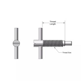 T-Handle Spring Loaded Plunger Pin - Line Drawing