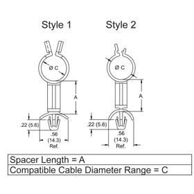 P110795_Cable_Clamps_-_Plug_In_Standoff_Locking - Line Drawing