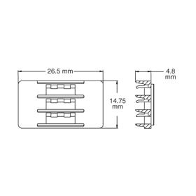 P110470_Fibre_Clips-3_Slot_3mm - Line Drawing