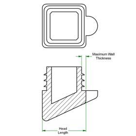 Angled Square Inserts - Line Drawing