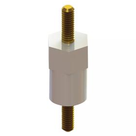 Male To Male Standoff - Hexagonal Bottom, Insulator, Nylon/Brass