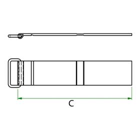 Hose Tubing Cinch Straps - Line Drawing