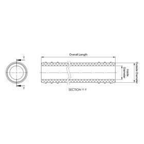 Barbed Cross Connector  - Line Drawing