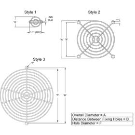 P160066_Fan_Guards_Metal_Screw_Mount - Line Drawing