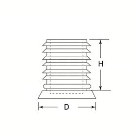 Round Inserts & Glides Steel Base - Line Drawing