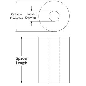 Non-Threaded Spacer - Line Drawing