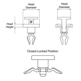 Push-In Rivets - Folding Leg - Line Drawing