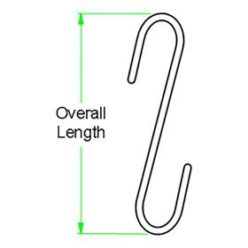 Free Hanging Hooks - S Shaped - Line Drawing