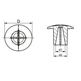 Garden Cane Caps - Line Drawing