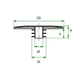 Push In Full Face Flange Protectors - Line Drawing