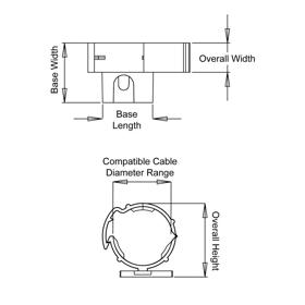 Cable Clamps - SHR Clips - Style2 - Line Drawing