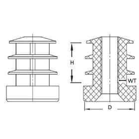 Round Glide Heavy Duty Round Insert - Line Drawing