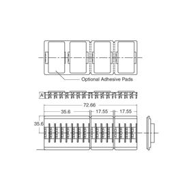 P110480_Fibre_Clips-16_Slot-3mm_2mm - Line Drawing