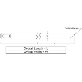 P110370_Stainless_Steel_Cable_Ties-Standard_Uncoated - Line Drawing