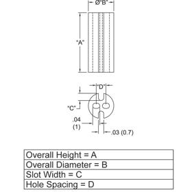 P160118_LED_Spacers-Round_Imperial_Spacers_Extruded_Black_T-1_T1-3_4 - Line Drawing