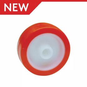 Castor - Red Polyurethane Tyre-Plastic Centre-Wheel Only