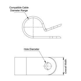 Cable Clamps P Style Screw Mount Nylon Natural