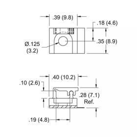 P110131_Wire_Saddle-Mini_Adhesive_Mount_Hinged_Locking_Top - Line Drawing