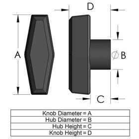 T Series_T-Knob Line Drawing