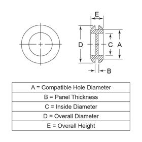 P110545 Diaphragm - Grommets - Two - Sided - Cutout - Line Drawing