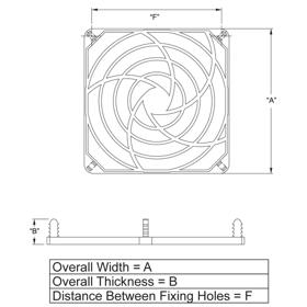 P160065_Fan_Guards_Plastic_Snap_in - Line Drawing