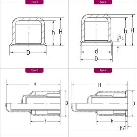 Snap-on Bolt Caps - Line Drawing